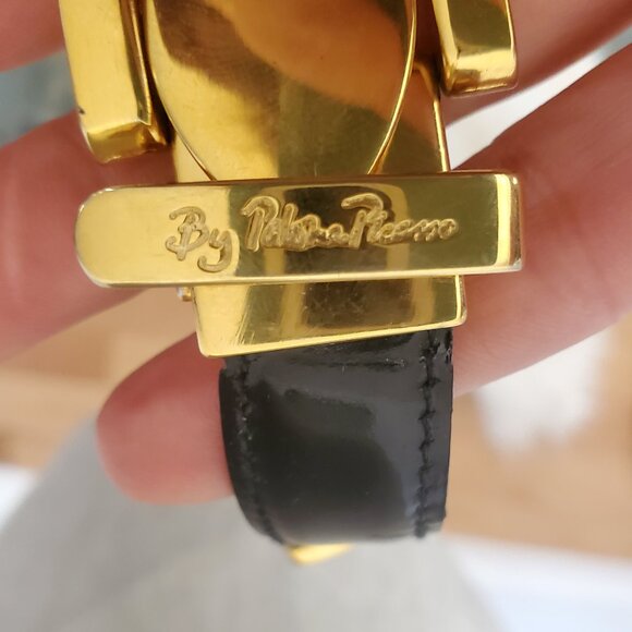 RARE Paloma Picasso XXX Gold Hardware Leather Vintage Belt 80s S fits: 26\